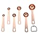 Measuring Spoons Copper - Separate Ring Bonus - Set of 6 for Dry and Liquid Ingredients - Stainless Steel Never Rust - Perfect for Baking, Cooking, Brewing, Godmorn