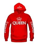 JIANLANPTT Fashion Long Sleeve King Queen Hoodies Sweatshirt Love Couple