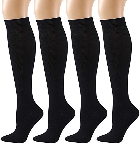 Compression Socks for Women Men - Ovruns 15-20 mmHg Pregnant Nurse Flight Surgery Recovery Support Stockings 3/4 Pairs