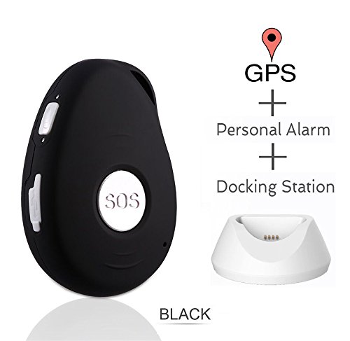 GPS Tracker,GPS Tracking System with Real Time Tracking, SOS Alarm, 2-Way Voice, Spy Mode, Geo-Fence, Fall Detection, Speed Alert, GPS Tracking for Kids/ Seniors/ Personal (SOS black)