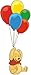 15" Winnie the Pooh Bear Balloons Disney Removable Peel Self Stick Adhesive Vinyl Decorative Wall Decal Sticker Art Kids Room Home Decor Girl Boy Children Bedroom Nursery Baby 6 x 15 Inch (2Pcs)
