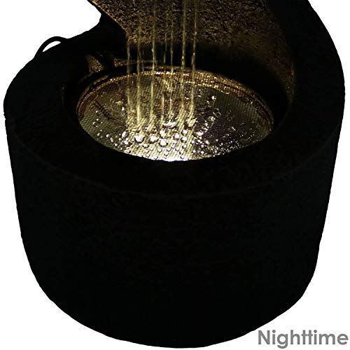 Sunnydaze Winding Showers Tabletop Water Fountain with LED Light, Indoor Contemporary Waterfall Feature, 13-Inch Tall - Thumbnail 7