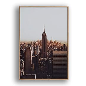 Framed Canvas Wall Art for Living Room, Bedroom Brooklyn Bridge and New York City Canvas Prints for Modern Home Decoration Ready to Hang - 16"x24" inches