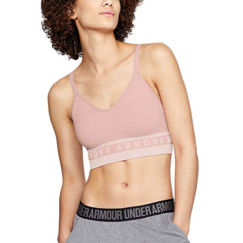 Under Armour Women's Seamless Longline Bra, Flushed Pink (602)/Flushed Pink, Small