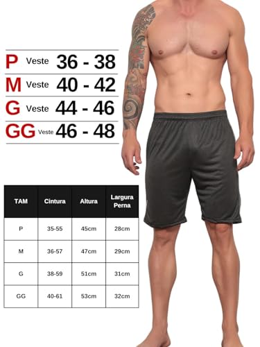 Genérico Kit 4 Shorts Masculino Dry Fit Academia Fitness Com Bolsos Malha Fria