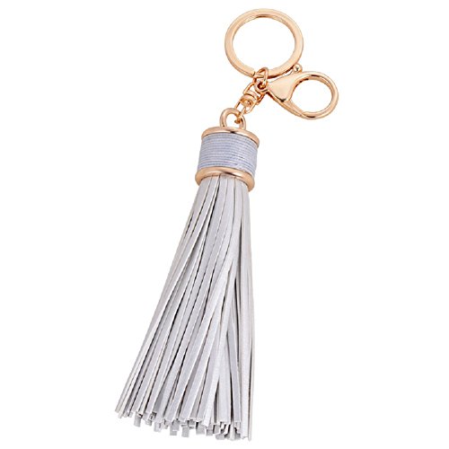 CHMING Women Leather Tassel Keychain Car Keyring Handbag Wallet Accessories