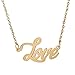 HUAN XUN Gold Color Plated Word Necklace I Love You to The Moon and Back Jewelry, Love