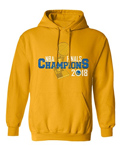 BTA Apparel New Graphic Shirt Golden State 2018 Champs Men's Hooded Sweatshirt (Gold, Adult X-Large)