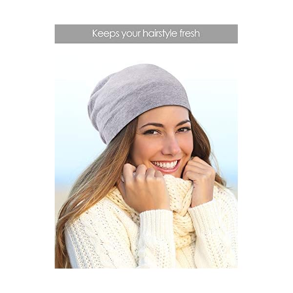 SATINIOR womens Beanie - Black Hair 