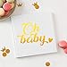 Calculs Oh Baby Guest Book Baby Shower Guest Sign-in Book Guest Registry Guestbook - White Cover with Gold Foil, 8.5 inches, 60 Blank Pages