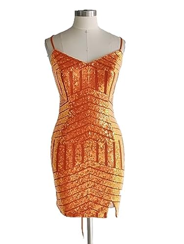 ShaoSai Gold Homecoming Dresses for Teens Sparkly Spaghetti Straps Sequin  Glitter Short Homecoming Dress V Neck Mini Tight Gold Dresses for  HOCO/Cocktail Party/Prom,Size 3 in Kenya | Whizz Categories