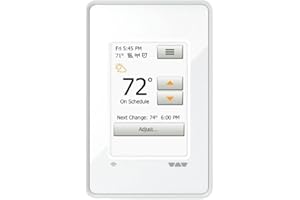 Schluter Ditra-Heat-E-WiFi Thermostat with Floor Sensor - Ideal for Home Floor Heating - Programmable Touchscreen, Energy Monitoring, App-Controlled, Smart Home Integration - DHERT104/BW