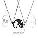 Stainless Steel His Hers Yin Yang Pet Cat Puzzle Pendant Necklace for Couples Valentines Day Gifts,with Gift Bag