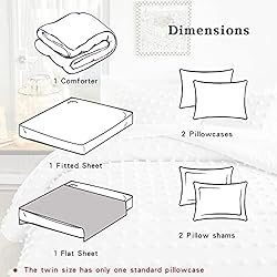 Tufted Dots Bed in a Bag White 7 Pieces Queen