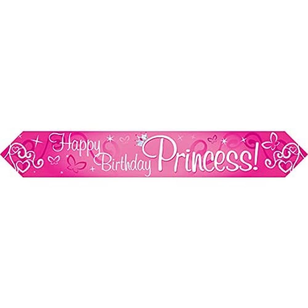 9ft Banner Happy Birthday Princess Holographic