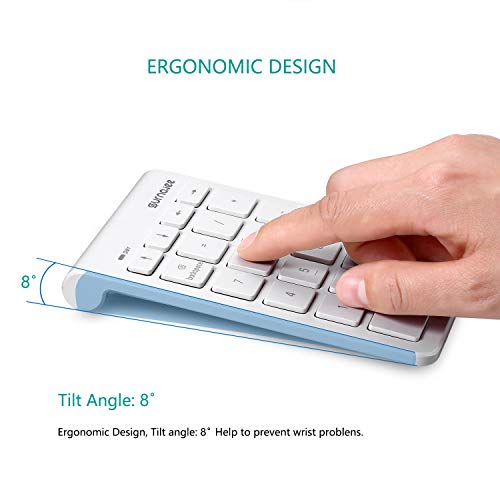 image for SurnQiee Bluetooth Numeric Keypad for Mac, Ultra-Thin 22-Key with Arro