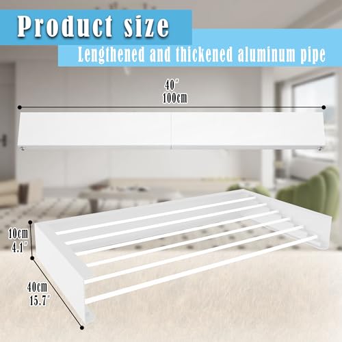 lfetav Wall Mounted Drying Rack,Collapsible Drying Racks for Laundry, Wall Mounted Clothes Rack (White, 100cm)