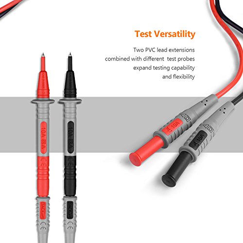 TACKLIFE Electronic Test Leads Kit, Digital Multimeter Leads with Protective Cover Replaceable Test Meter & Clamp Meter Probes Tips Set of 4-Pieces, MELT02 - Thumbnail 2