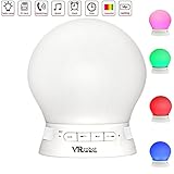 VR-robot Bluetooth LED Night light, Multicolor Smart Silicone Mushroom Touch Lamp,TF Card, Play Music,Phone Calls. Great for nightstand, Babies Room, Camping, Boating, Yoga Usage, App Control(White)