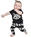 Newborn Organic Fox Baby Girls Boys Tops T-Shirt+Pants Leggings 2pcs Outfits Set (0-6 Months, Black&White)