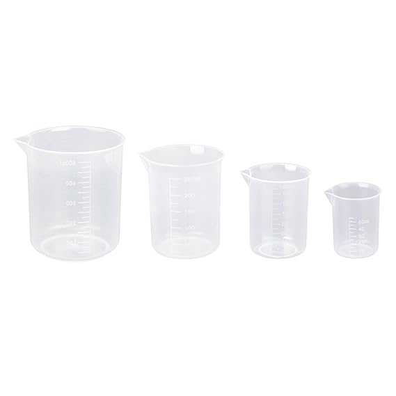 50 150 250 500ml Transparente Kunststoff Labor Messbecher 4 Stk. Messbecher Werkzeug