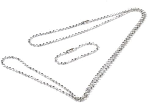 100 Bulk 30" and 4" Nickel Plated Steel Ball Chain.