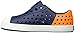 Native Jefferson Block Child Slip On Sneaker (Toddler/Little Kid), Regatta Blue/Shell White/Begonia Orange Block, 10 M US Toddler