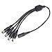ZOSI Black DC 1 Female to 4 Male Power Splitter Cable Y Adapter for CCTV Security Cameras