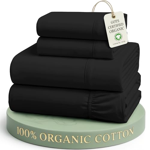 LANE LINEN Cal King Sheet Set Black
