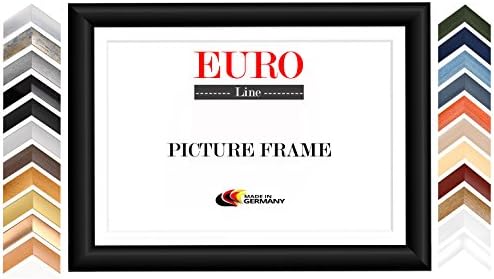 EUROLine50 photo picture frame for 91 cm x 61 cm pictures, color: Black Matt, made to measure MDF frame incl. AR coated acrylic glass and MDF back panel, frame width: 50 mm, outer dimensions: 99,6 cm x 69,6 cm