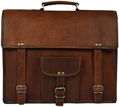 Adimani Shoulder Satchel Bags/Crossbody Messenger Leather Bags/Vintage Travel Briefcase Bag for Laptop, For Men and Women Notebook &amp; daily essentials Size 16x12