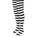 Black & White Striped Mid-Rise Halloween Children's Cosplay Costume Tights (Large)