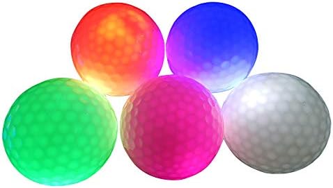 AZXAZ 2 pcs Led Golf Balls Light Up for Night Training Flashing Golf Ball Glow in The Dark for Long Distance Shooting Random Delivery
