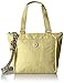 Kipling Shopper Small Solid Tote with Printed Straps, Greenchill