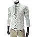 Zicac Men's Top Designed Casual Slim Fit Skinny Dress Vest Waistcoat (XXL,White)