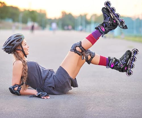 2PM Sports Adjustable Inline Skates for Girls and Boys Women Men, Sizes 30-33, 34-37, 38-41 and 42-44