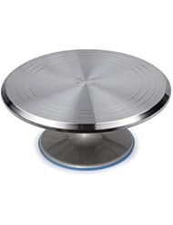 Ateco 615 Revolving Cake Decorating Stand Aluminum Turntable and Base, 12-Inch Round