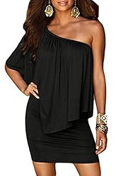 Sidefeel Women Plus Size Off Shoulder Ruffles