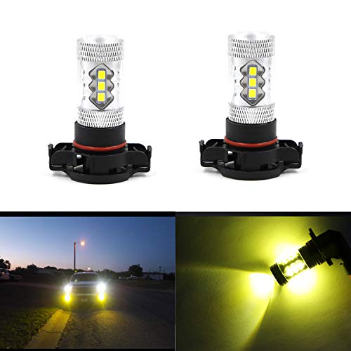 PSX24W 2504 12276 Fog Light Bulbs LED PSX24W Ultra Bright 16 SMD 3030 Gold Yellow DRL Daytime Running Light Bulbs Lamps (Pack of 2)