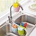 Adams of Saratoga Kitchen Sink Plastic Draining Saddle Sponge Holder, Sponge and Scouring Pad Caddy-Grey
