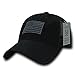 Rapid Dominance Soft Fit American Flag Embroidered Cotton Trucker Mesh Back Cap - Black