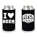 Shop4Ever Funny Beer Can Coolie Beer Drinkers Multipack Drink Coolers Coolies Black - 6 Pack