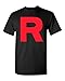 Team Rocket "R" Adult T-Shirt Tee (Small, Black)