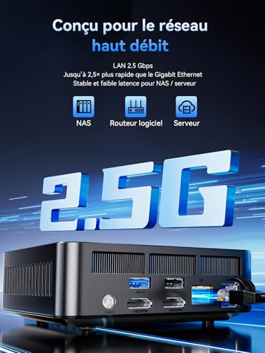 GMKtec K17 AI Mini PC, Intel Core Ultra 5 226V (jusqu'à 4,5 GHz), 16 Go LPDDR5X 8533 MT/s, SSD 512 Go PCIe 4.0, 97 TOPs IA, Intel Arc 130V, Double M.2 (Gen5+Gen4), USB4, Triple affichage 8K, WiFi 6E