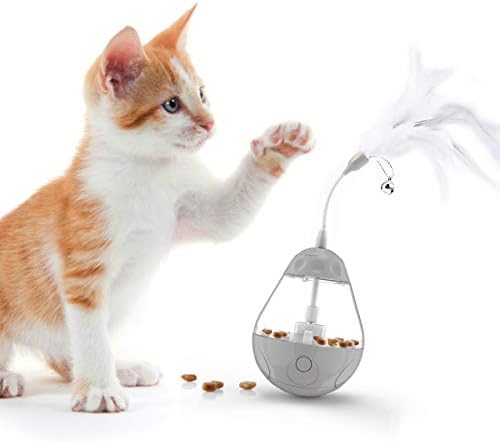 Dadypet Jouet Pour Chat Jouet Chat Interactif Jouet Chat Rotatif Automatique 3 En 1 Jouet En Plume Pour Chat Et Distributeur De Nourriture Pour Chat Amazon Fr Animalerie