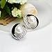 Scheppend Loop Gold Plated Black Paint White Crystal Rhinestone Pearl Earring Studs