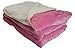 FASCIINO Super Soft Plush Velour Mink Borrego Blanket Throw Queen or Full Size Bed (Charming Pink)