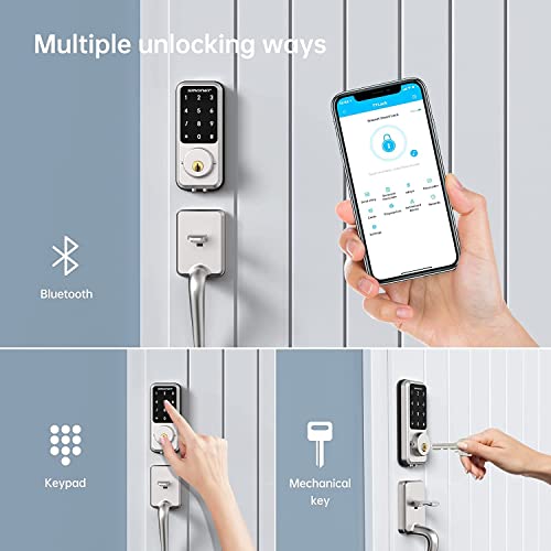 Smart Lock, WiFi Keyless Entry Door Lock Deadbolt Bluetooth
