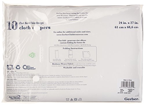 5 Gerber+Birdseye+Flatfold+Cloth+Diapers