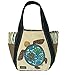 Chala Carryall Zip Tote, Canvas Handbag, Top Zipper, Animal Prints (Sea Turtle-Sand)